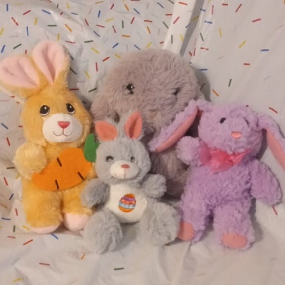Easter Bunny Plush Bundle 4 Stuffed Animal Rabbits - Picture 10 of 10